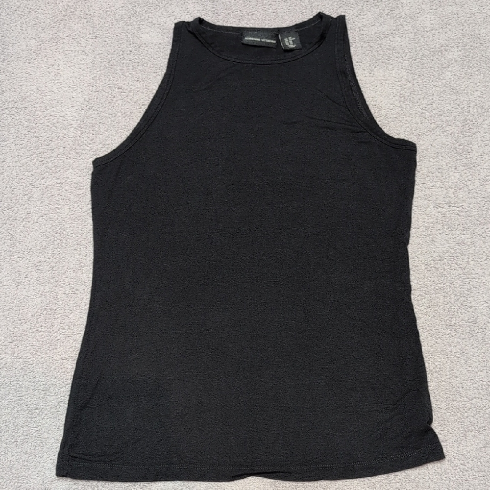 Adrienne Vittadini Black High Neck Tank Top Size XS